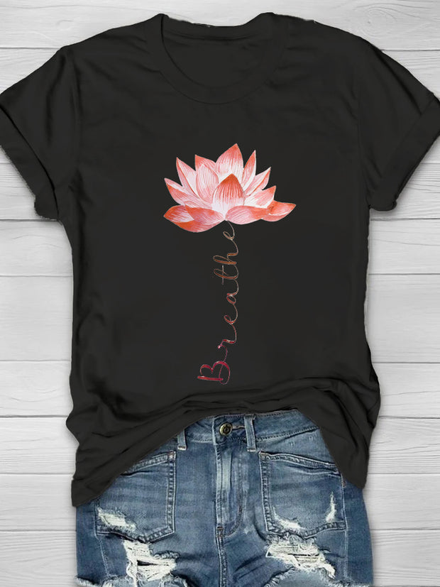 Breathe Lotus Print Women's T-shirt