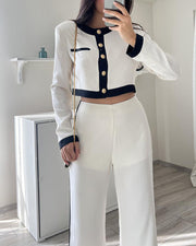 Fashionable casual round neck two-piece set