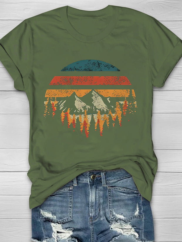 Nature Landspace Print Women's T-shirt