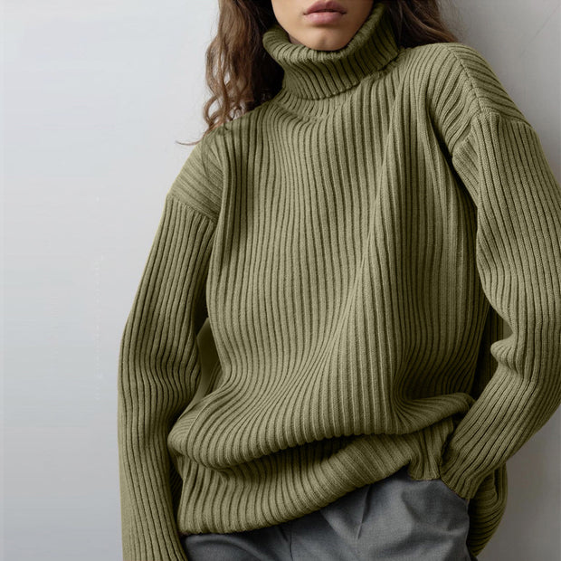 Loose Warm Turtleneck Sweater Two Piece Set