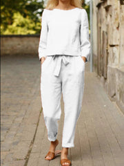 Women's Solid Color Fashion Leisure Suit Two-piece Set Suit