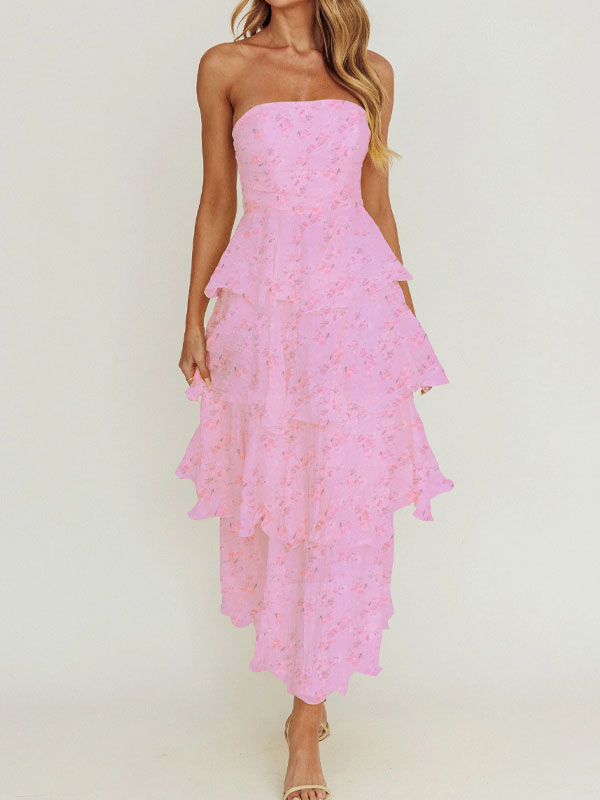 Floral tiered maxi dress