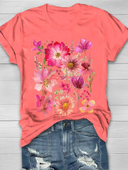 Vintage Flowers Print Women's T-shirt