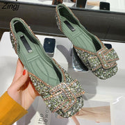 Women Flat Shoes Fashion Bling Rhinestone Flat Ballet Bow-knot Slip On Ladies Lazy Loafers Casual Flat Shoes