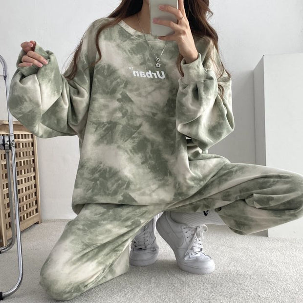 Fashion Casual Tie Dye Loose Two-piece Set