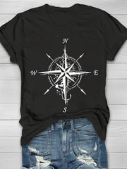 Compass Printed Women's Crew Neck T-shirt