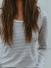 Casual Classic Striped Long Sleeve Top
