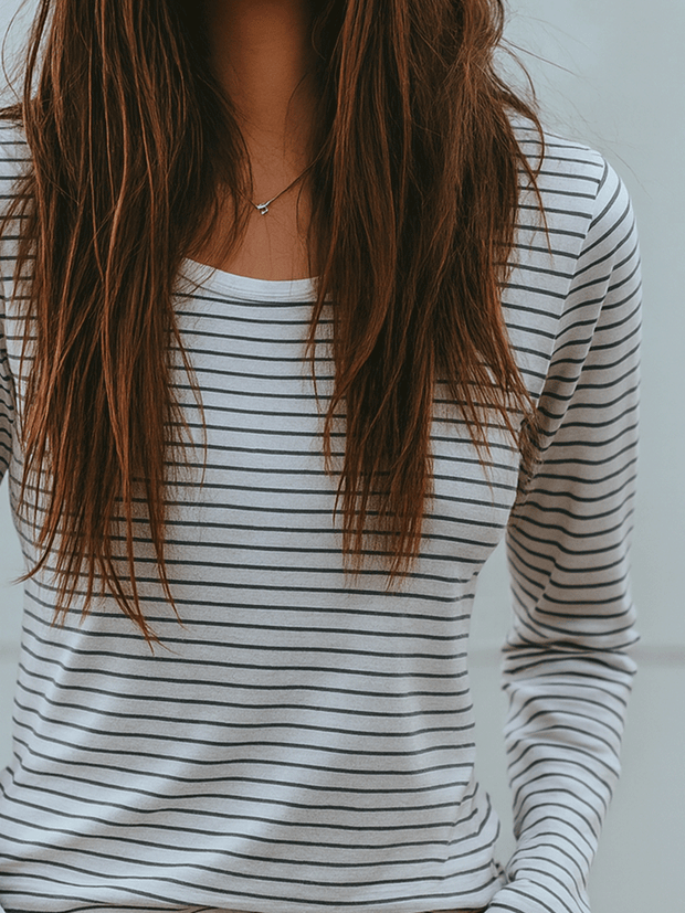 Casual Classic Striped Long Sleeve Top
