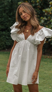 White ruffle dress