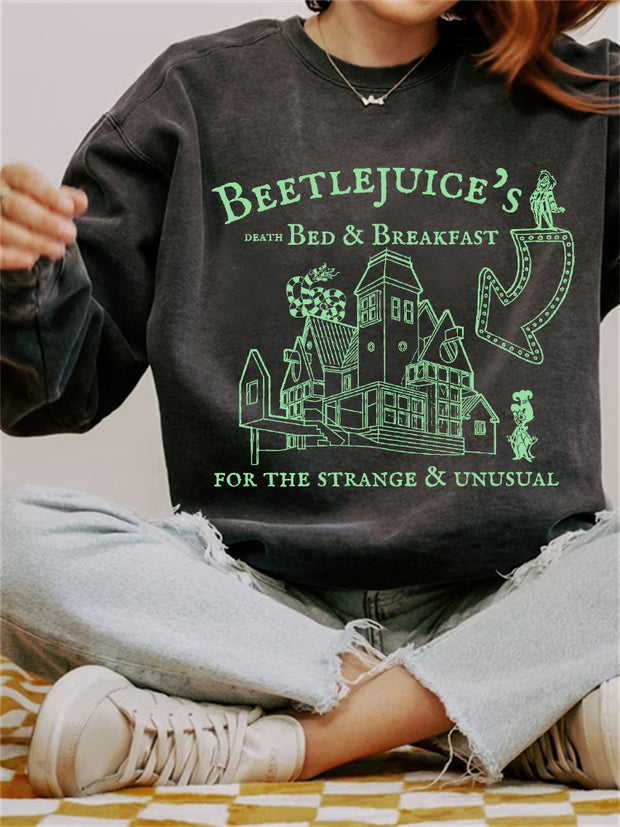 Halloween Horror Movie Inspired Vintage Washed Sweatshirt