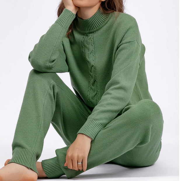 Casual Turtleneck Two-pieces Set