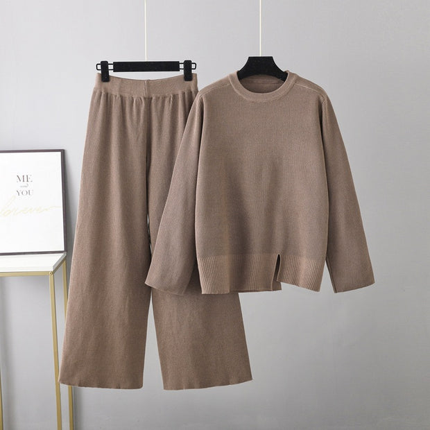 Sweater Casual Pants Two Pieces Set