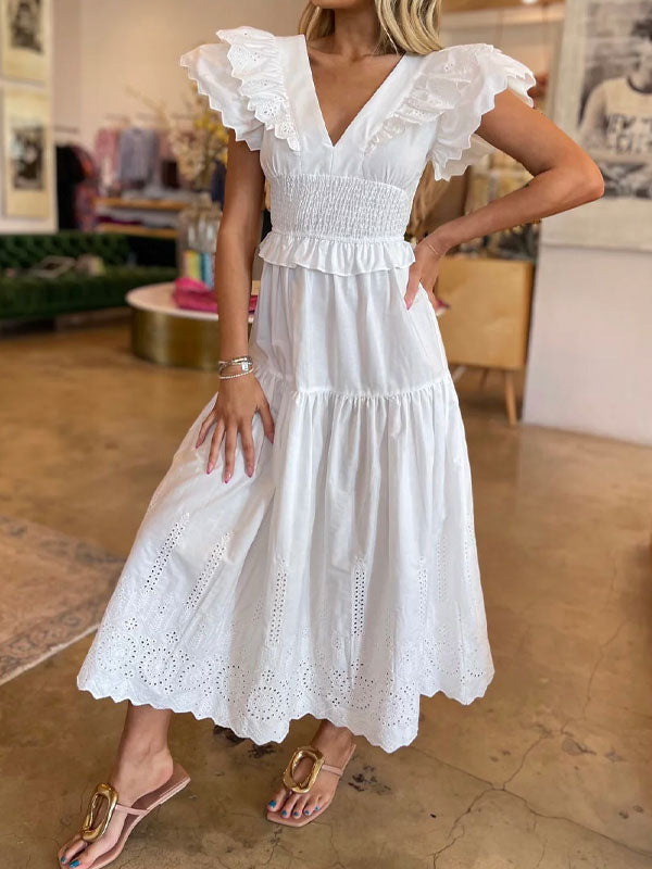 Embroidered midi dress