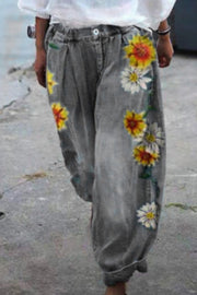 Bohemian Floral Printed Oversized Harem Pants