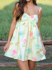 Sweetheart neck ruched mini dress