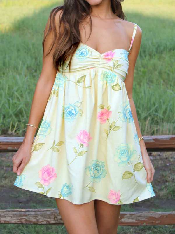 Sweetheart neck ruched mini dress