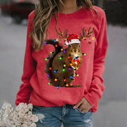 Funny Christmas Squirrel Lights Print Sweatshirt