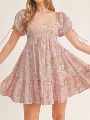 Printing mini dress