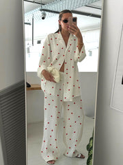 Women's Cute Heart Print Pajamas Set