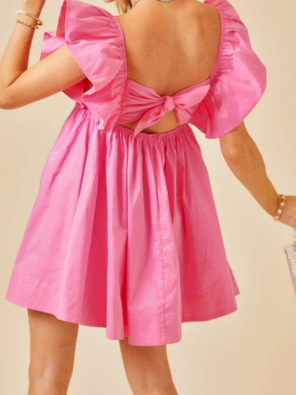 Ruched ruffle dress