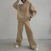 Casual  Hooded Straight-leg Pants Two-pieces Tracksuit