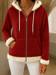 Women's Casual Christmas Patchwork Contrast Color Jacket