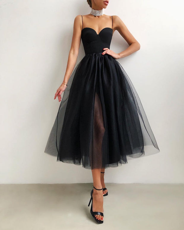 Thin straps midi dress
