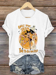 Women's Girl's Trip Salem Time To Get Wicked Halloween Casual Tee