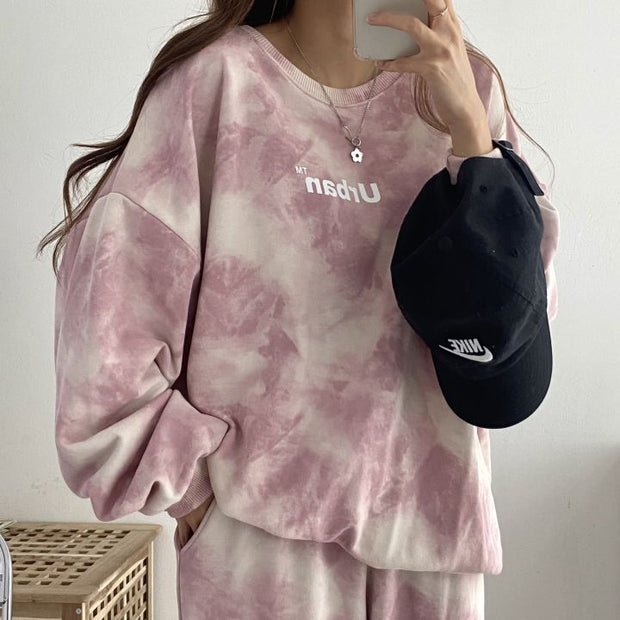 Fashion Casual Tie Dye Loose Two-piece Set