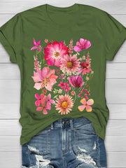 Vintage Flowers Print Women's T-shirt