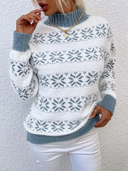 Elegante maglione con motivo a fiocchi di neve