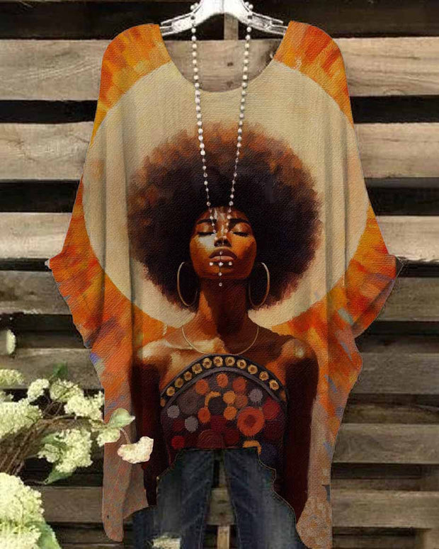 Artistic Black Girl Printed Blouses