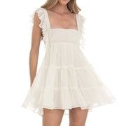 Ruffle Strap Babydoll Ruffle Dress