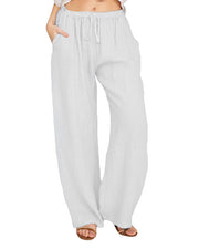 Casual Loose Linen Drawstring Elasticized Pants
