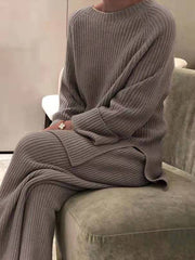 Fashion Rib knitted striped suits