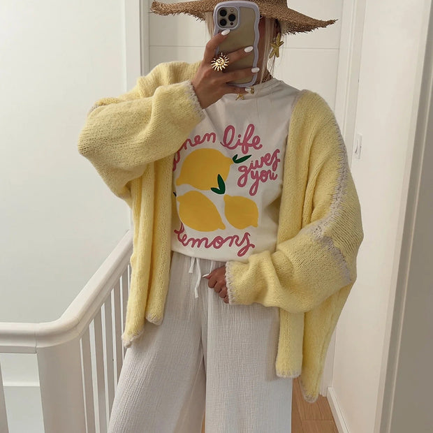 Chunky-needle imitation woolen knitted sweater