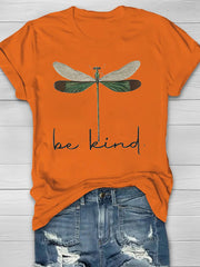 Be Kind Dragonfly Print Women's T-shirt