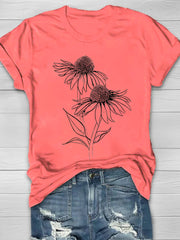 Sunflower Print Women's T-shirt