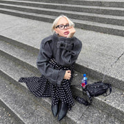 Loose Versatile Stand Collar Short Woolen Coat