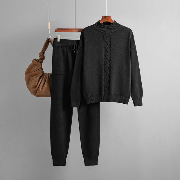 Casual Turtleneck Two-pieces Set