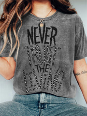 Never Trust Halloween Horror Movie Vintage Washed T Shirt