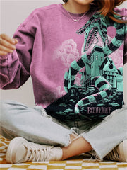 Halloween Horror Movie Inspired Washed Sweatshirt