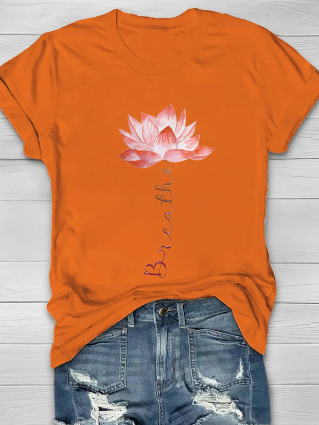 Breathe Lotus Print Women's T-shirt