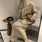 Temporary Twist Sweater Jacket Skirt Two -piece Suit