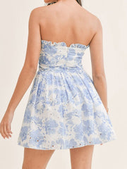 Embroidered printing dress