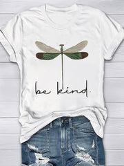 Be Kind Dragonfly Print Women's T-shirt