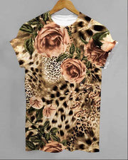 Floral Leopard Print T-Shirt