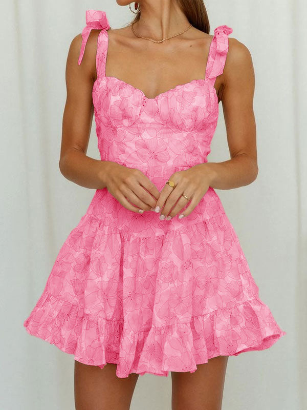 Pink tie up dress