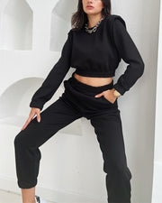 Chic Wide Shoulder Casual Pennies Tracksuit