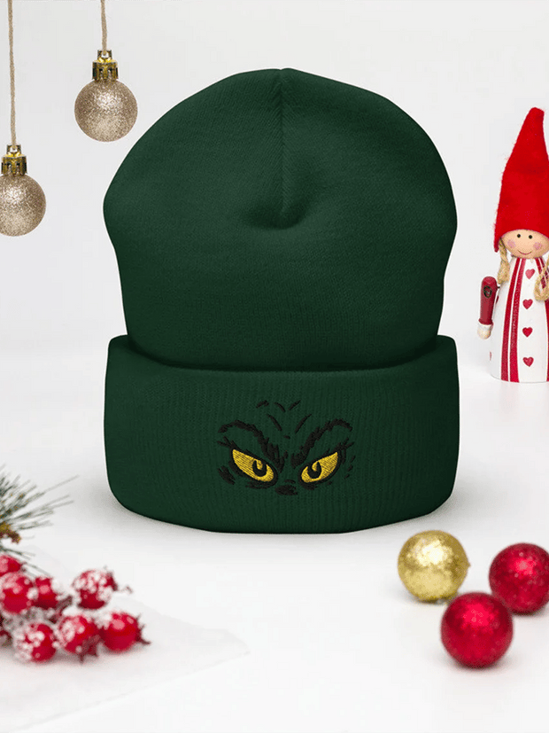 Unisex Stretch Knit Christmas Embroidered Hat